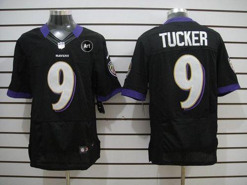  Ravens #9 Justin Tucker Black Alternate With Art Patch Men's Stitched NFL Elite Jersey