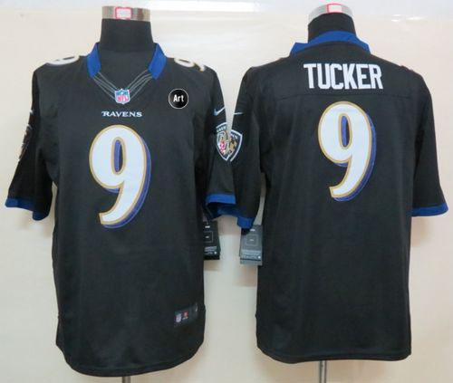  Ravens #9 Justin Tucker Black Alternate With Art Patch Men's Stitched NFL Limited Jersey