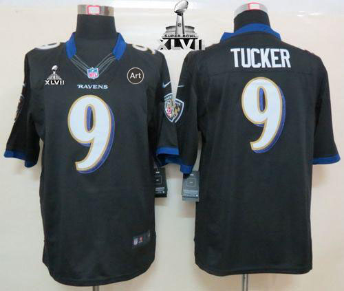  Ravens #9 Justin Tucker Black Alternate Super Bowl XLVII Men's Stitched NFL Limited Jersey