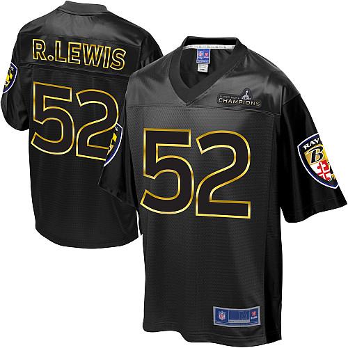  Ravens #52 Ray Lewis Black Super Bowl XLVII Champions Men's Stitched NFL Elite Jersey