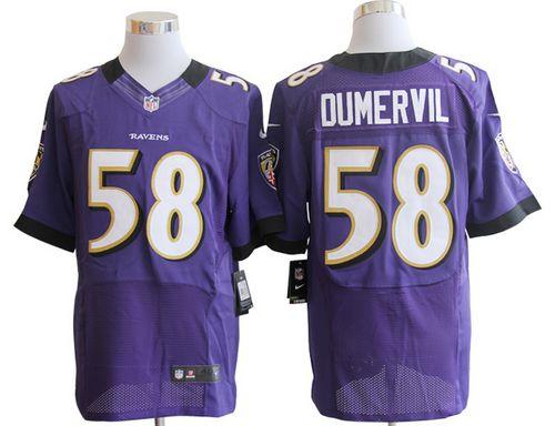  Ravens #58 Elvis Dumervil Purple Team Color Men's Stitched NFL Elite Jersey
