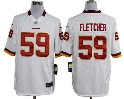  Redskins #59 London Fletcher White Men's Stitched NFL Game Jersey