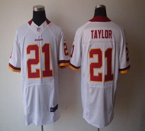  Redskins #21 Sean Taylor White Men's Stitched NFL Elite Jersey