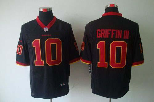  Redskins #10 Robert Griffin III Black Men's Stitched NFL Game Jersey