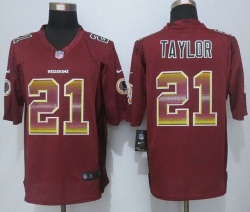  Redskins #21 Sean Taylor Burgundy Red Team Color Men's Stitched NFL Limited Strobe Jersey
