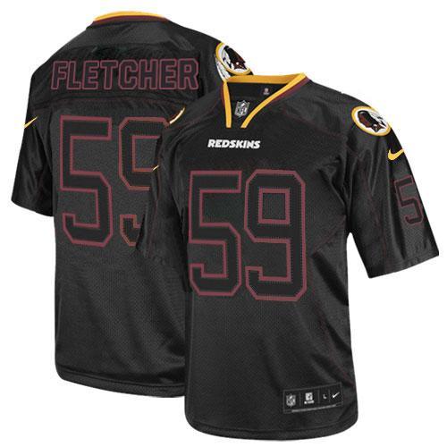  Redskins #59 London Fletcher Lights Out Black Men's Stitched NFL Elite Jersey