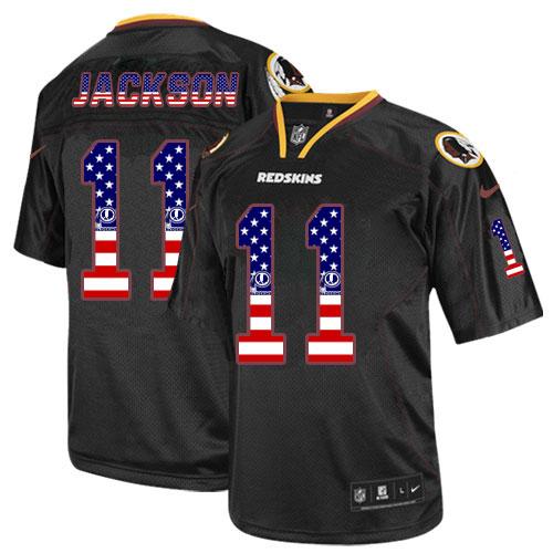  Redskins #11 DeSean Jackson Black Men's Stitched NFL Elite USA Flag Fashion Jersey