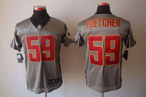  Redskins #59 London Fletcher Grey Shadow Men's Stitched NFL Elite Jersey