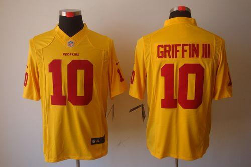  Redskins #10 Robert Griffin III Yellow Men's Stitched NFL Limited Jersey