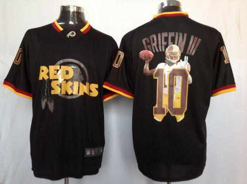  Redskins #10 Robert Griffin III Black Men's NFL Game All Star Fashion Jersey
