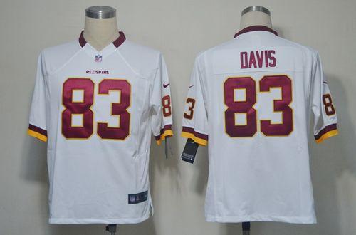  Redskins #83 Fred Davis White Men's Stitched NFL Game Jersey