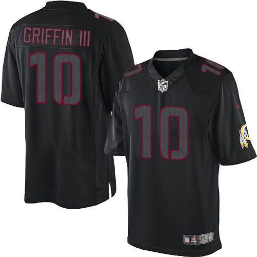 Redskins #10 Robert Griffin III Black Men's Stitched NFL Impact Limited Jersey