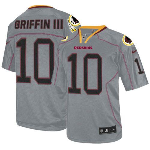 Redskins #10 Robert Griffin III Lights Out Grey Men's Stitched NFL Elite Jersey