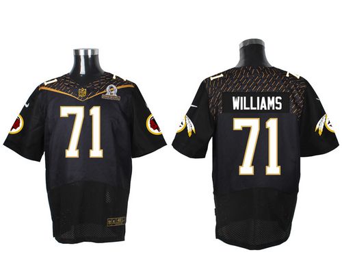  Redskins #71 Trent Williams Black 2016 Pro Bowl Men's Stitched NFL Elite Jersey