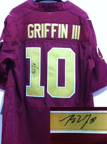  Redskins #10 Robert Griffin III Burgundy Red Alternate Men's Stitched NFL Elite Autographed Jersey