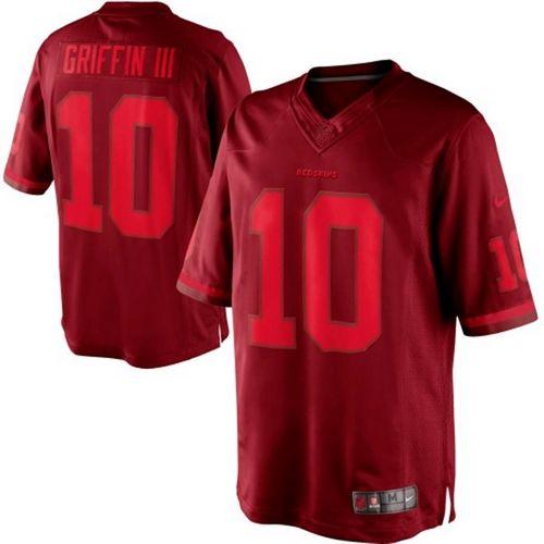  Redskins #10 Robert Griffin III Burgundy Red Men's Stitched NFL Drenched Limited Jersey