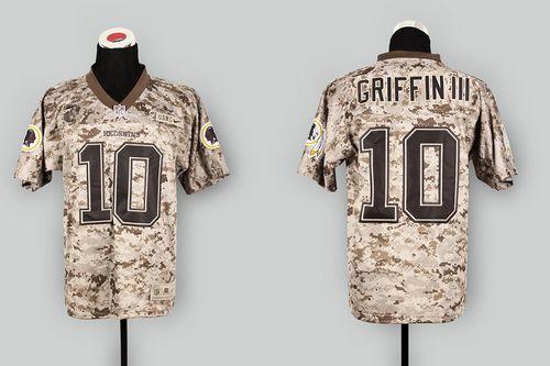  Redskins #10 Robert Griffin III Camo USMC Men's Stitched NFL New Elite Jersey