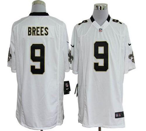  Saints #9 Drew Brees White Men's Stitched NFL Game Jersey