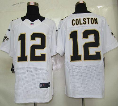  Saints #12 Marques Colston White Men's Stitched NFL Elite Jersey
