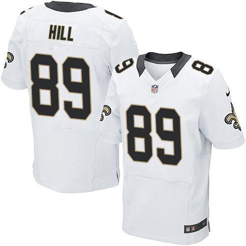  Saints #89 Josh Hill White Men's Stitched NFL Elite Jersey