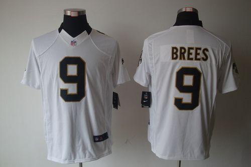  Saints #9 Drew Brees White Men's Stitched NFL Limited Jersey