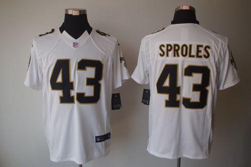  Saints #43 Darren Sproles White Men's Stitched NFL Limited Jersey