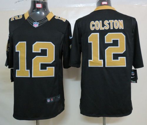  Saints #12 Marques Colston Black Team Color Men's Stitched NFL Limited Jersey