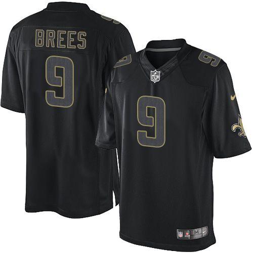  Saints #9 Drew Brees Black Men's Stitched NFL Impact Limited Jersey