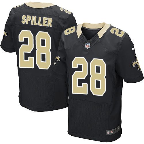  Saints #28 C.J. Spiller Black Team Color Men's Stitched NFL Elite Jersey