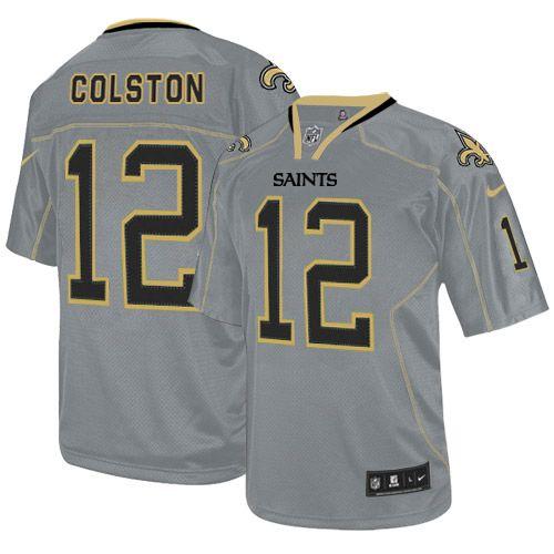  Saints #12 Marques Colston Lights Out Grey Men's Stitched NFL Elite Jersey