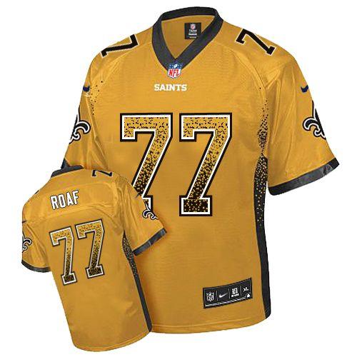  Saints #77 Willie Roaf Gold Men's Stitched NFL Elite Drift Fashion Jersey
