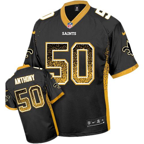  Saints #50 Stephone Anthony Black Team Color Men's Stitched NFL Elite Drift Fashion Jersey