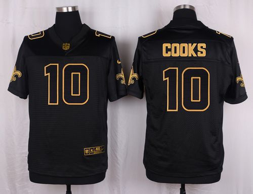  Saints #10 Brandin Cooks Black Men's Stitched NFL Elite Pro Line Gold Collection Jersey