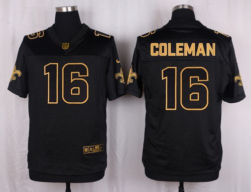  Saints #16 Brandon Coleman Black Men's Stitched NFL Elite Pro Line Gold Collection Jersey