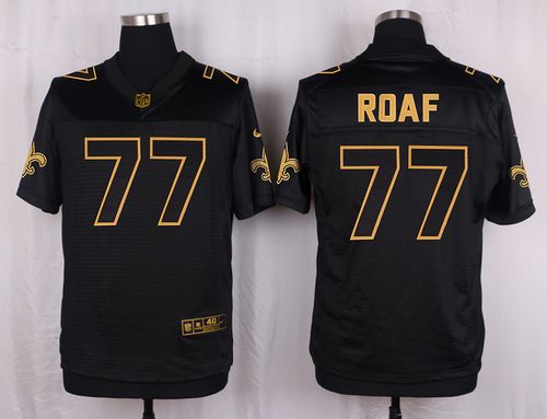  Saints #77 Willie Roaf Black Men's Stitched NFL Elite Pro Line Gold Collection Jersey