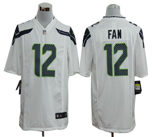 Seahawks #12 Fan White Men's Stitched NFL Game Jersey