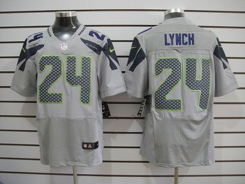  Seahawks #24 Marshawn Lynch Grey Alternate Men's Stitched NFL Elite Jersey