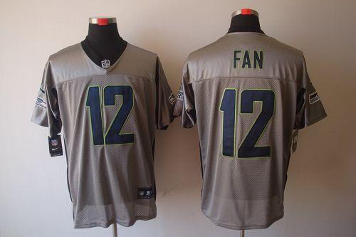  Seahawks #12 Fan Grey Shadow Men's Stitched NFL Elite Jersey