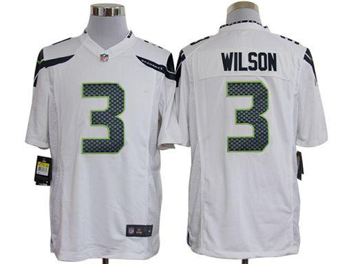  Seahawks #3 Russell Wilson White Men's Stitched NFL Game Jersey