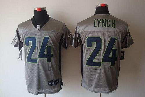  Seahawks #24 Marshawn Lynch Grey Shadow Men's Stitched NFL Elite Jersey