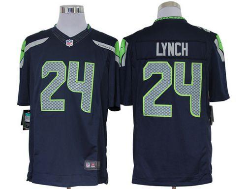  Seahawks #24 Marshawn Lynch Steel Blue Team Color Men's Stitched NFL Limited Jersey