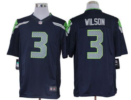  Seahawks #3 Russell Wilson Steel Blue Team Color Men's Stitched NFL Limited Jersey