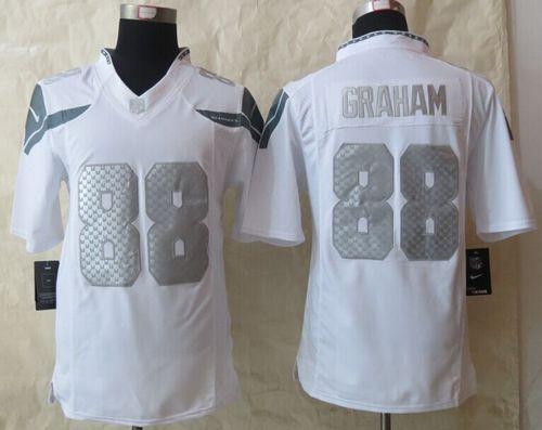  Seahawks #88 Jimmy Graham White Men's Stitched NFL Limited Platinum Jersey