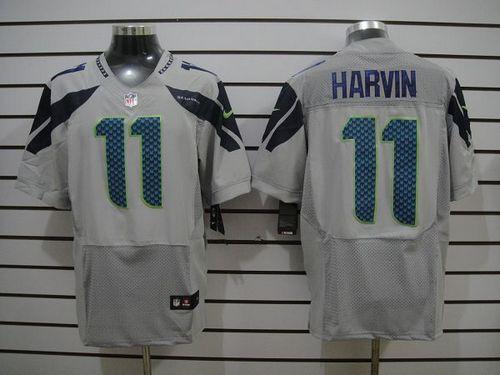  Seahawks #11 Percy Harvin Grey Alternate Men's Stitched NFL Elite Jersey