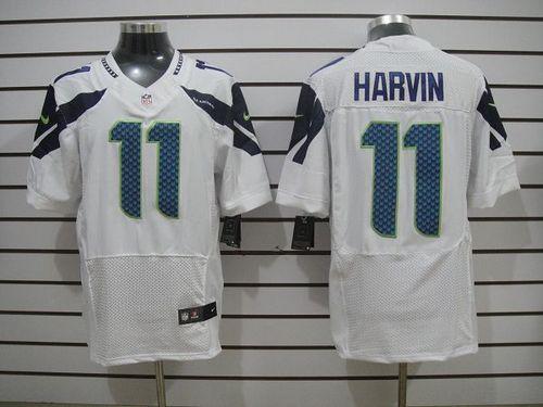  Seahawks #11 Percy Harvin White Men's Stitched NFL Elite Jersey