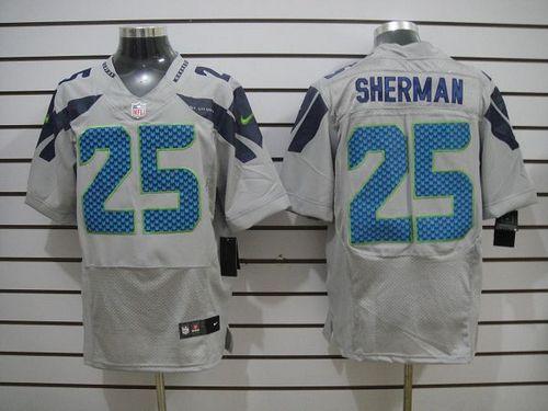  Seahawks #25 Richard Sherman Grey Alternate Men's Stitched NFL Elite Jersey