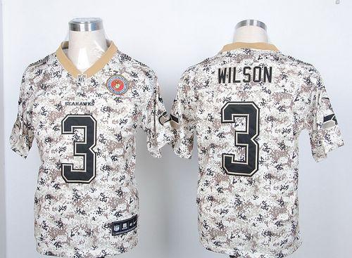  Seahawks #3 Russell Wilson Camo USMC Men's Stitched NFL Elite Jersey
