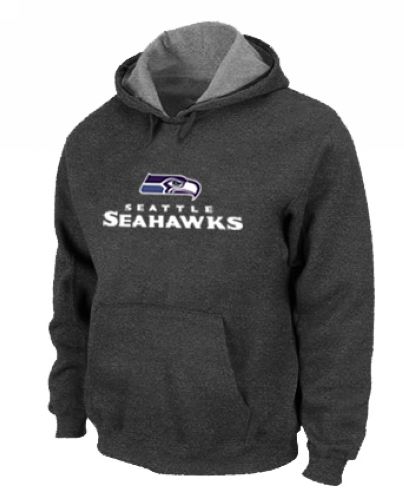 Seattle Seahawks Authentic Logo Pullover Hoodie Dark Grey