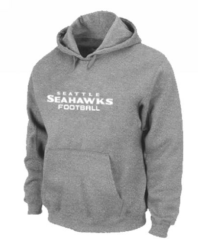 Seattle Seahawks Authentic Font Pullover Hoodie Grey