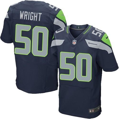  Seahawks #50 K.J. Wright Steel Blue Team Color Men's Stitched NFL Elite Jersey